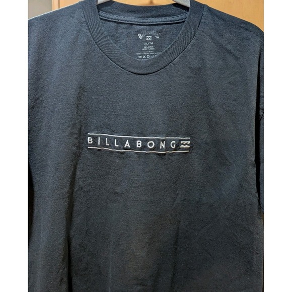 BILLABONG Black Embroidered Graphic Logo T-shirt Men's Size XL - Picture 3 of 7
